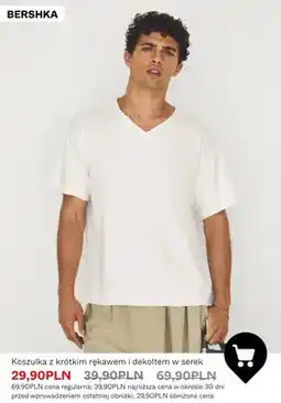 Bershka Koszulka z krótkim rękawem i dekoltem w serek Bershka oferta