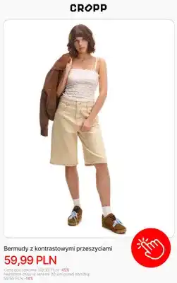 Cropp Bermudy z kontrastowymi przeszyciami Cropp oferta