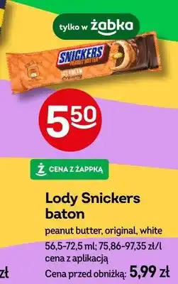 Żabka Lody Snickers baton Peanut Butter oferta
