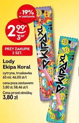 Żabka Lody Ekipa Koral cytryna oferta