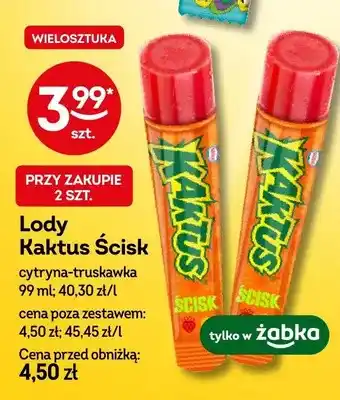 Żabka Lody Kaktus Ścisk cytryna-truskawka oferta