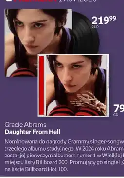 Empik Płyta winylowa Gracie Abrams Daughter From Hell 2 LP oferta