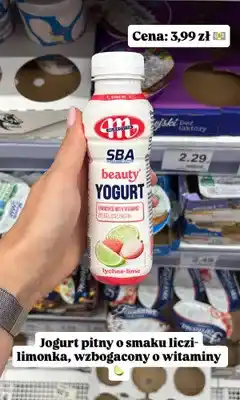 Dino Jogurt pitny Mlekovita SBA Beauty Yogurt liczi-limonka oferta