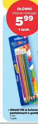 Netto Ołówki HB w kolorach pastelowych z gumką Bambino 5-pak oferta