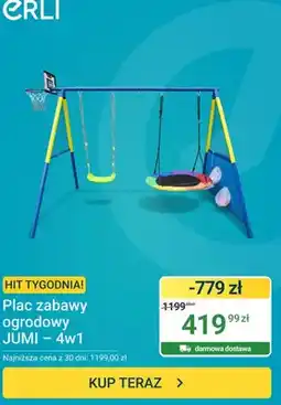 ERLI Plac zabawy ogrodowy JUMI 4w1 oferta