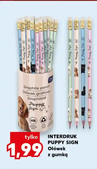 Kaufland INTERDRUK PUPPY SIGN Ołówek z gumką oferta