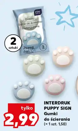 Kaufland INTERDRUK PUPPY SIGN Gumki do ścierania oferta