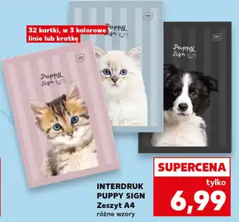Kaufland INTERDRUK PUPPY SIGN Zeszyt A4 różne wzory oferta