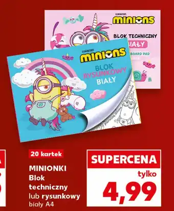 Kaufland MINIONKI Blok techniczny lub rysunkowy biały A4 oferta