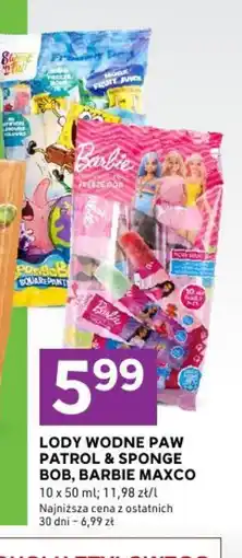 Stokrotka Lody Wodne Paw Patrol & Sponge Bob, Barbie Maxco oferta