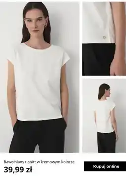 Greenpoint T-shirt bawełniany Greenpoint kremowy oferta