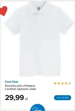 Smyk Koszulka polo chłopięca Cool Club z krótkim rękawem biała oferta