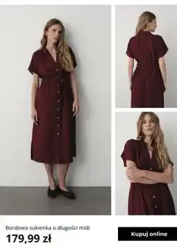 Greenpoint Sukienka damska bordowa o długości midi Greenpoint oferta