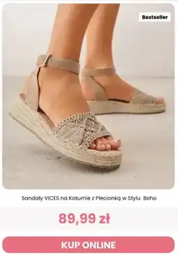 Renee Sandały VICES na koturnie z plecionką w stylu boho oferta