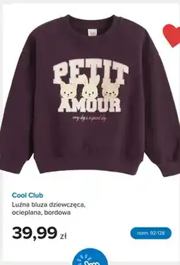 Smyk Bluza dziewczęca Cool Club luźna ocieplana bordowa oferta