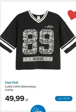 Smyk T-shirt dziewczęcy Cool Club luźny czarny oferta