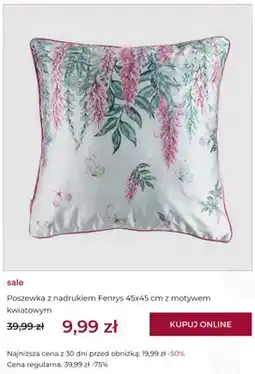 Home&You Poszewka z nadrukiem Fenrys 45x45 cm z motywem kwiatowym home&you oferta