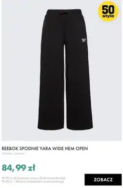 50style Spodnie damskie Reebok Yara Wide Hem Open oferta