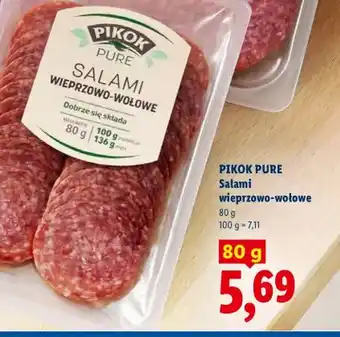 Lidl Salami wieprzowo-wołowe Pikok Pure oferta