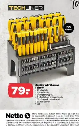 Netto Techliner Zestaw wkrętaków i bitów oferta