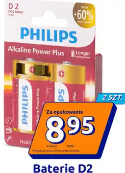 Action Philips Baterie D2 Alkaline Power Plus 2 szt oferta