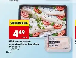 Biedronka Filet z morszczuka argentyńskiego bez skóry Marinero oferta