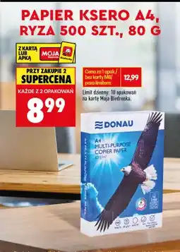 Biedronka Papier ksero A4 Donau oferta