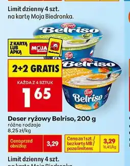 Biedronka Deser ryżowy Zott Belriso czekolada oferta