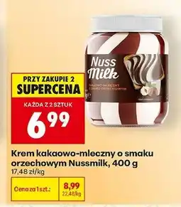 Biedronka Krem kakaowo-mleczny o smaku orzechowym Nussmilk oferta