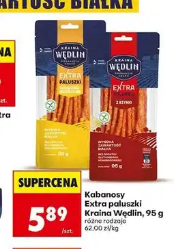 Biedronka Kabanosy Extra Paluszki drobiowo-wieprzowe Kraina Wędlin oferta
