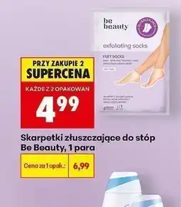Biedronka Skarpetki złuszczające do stóp Be Beauty oferta