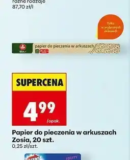 Biedronka Papier do pieczenia w arkuszach Zosia oferta