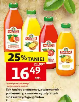 Auchan Sok różowy grejpfrut Andros oferta