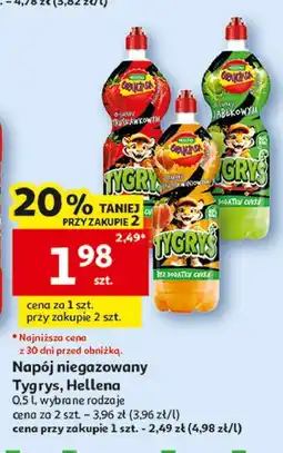 Auchan Napój tygrys truskawkowym Hellena Oranżada oferta