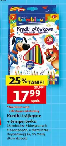 Auchan Kredki drewniane + temperówka Moje Bambino oferta