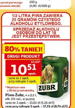 Auchan Piwo Żubr 1768 oferta