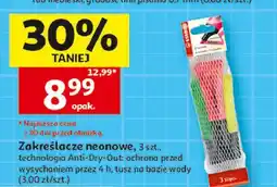 Auchan Zakreślacz neon zielony + pomarańczowy żółty Stabilo oferta