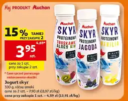 Auchan Jogurt skyr proteinowy truskawka aloes kiwi Auchan oferta