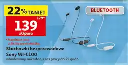 Auchan Słuchawki wi-c100 białe Sony oferta