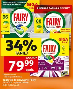 Auchan Kapsułki do zmywarki lemon Fairy Platinum oferta