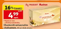 Auchan Chusteczki kosmetycze z balsamem Auchan oferta