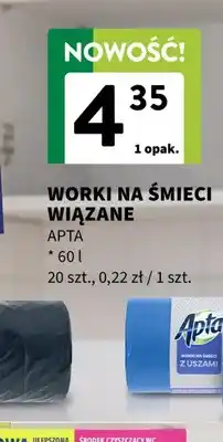 Intermarche Worki na śmieci wiązane Apta 60 l 20 szt oferta