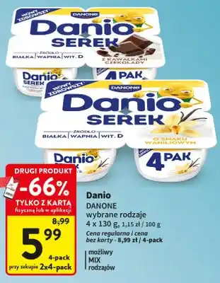 Serek homogenizowany Danio z kawałkami czekolady 4-pak