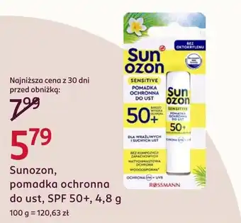 Sunozon, pomadka ochronna do ust, SPF 50+