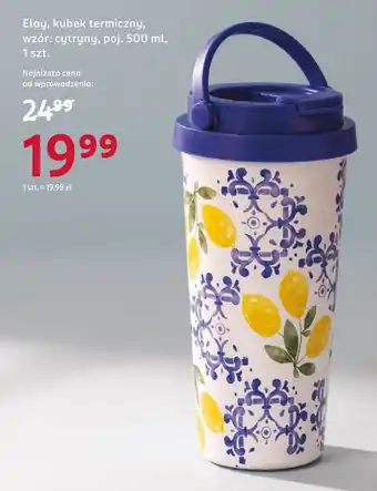 Eloy, kubek termiczny, wzór: cytryny