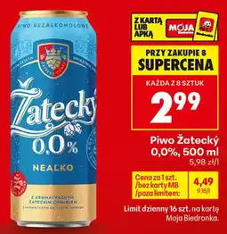 Biedronka Piwo Żatecký 0,0% oferta