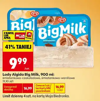 Biedronka Lody Algida Big Milk oferta
