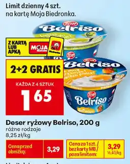 Biedronka Deser ryżowy Belriso oferta