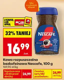 Biedronka Kawa rozpuszczalna bezkofeinowa Nescafe oferta