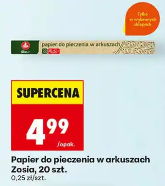Biedronka Papier do pieczenia w arkuszach Zosia oferta